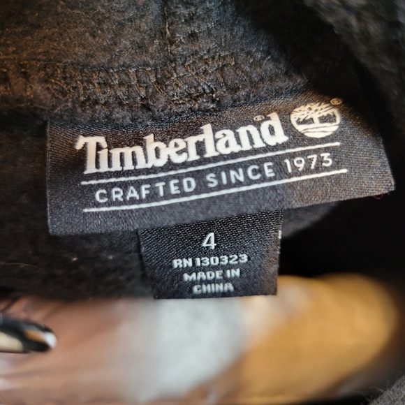 Timberland Black Hoodie Sweatshirt with Logo SIZE 4 - Picture 2 of 8